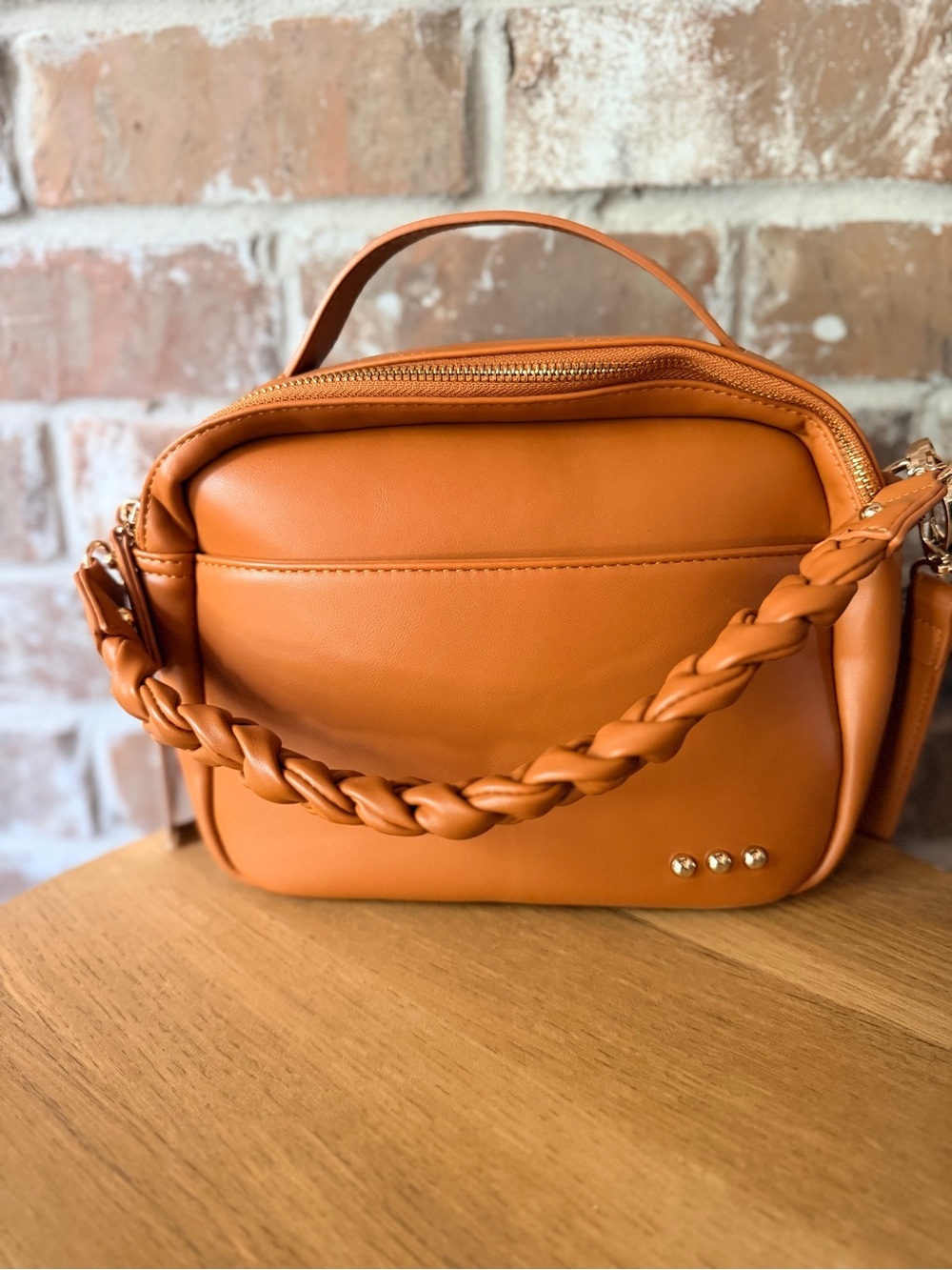 Pretty Simple 3 Sisters Collection Caramel Braided Strap Purse - Picture 1 of 1
